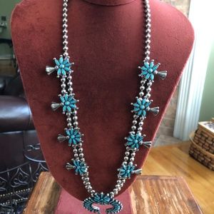 Silver Bead Turquoise Necklace
